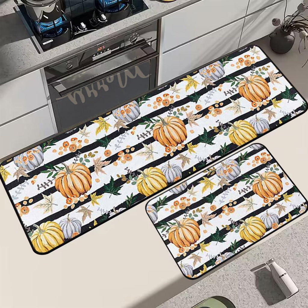 Zhourta Halloween Fall Plaid Outdoor Rug Orange Plaid Outdoor Rug Cotton Hand Woven Check Rug Layered Doormats for Front Door Front Porch Farmhouses Entryway Patio 15.7x23.6 Inch