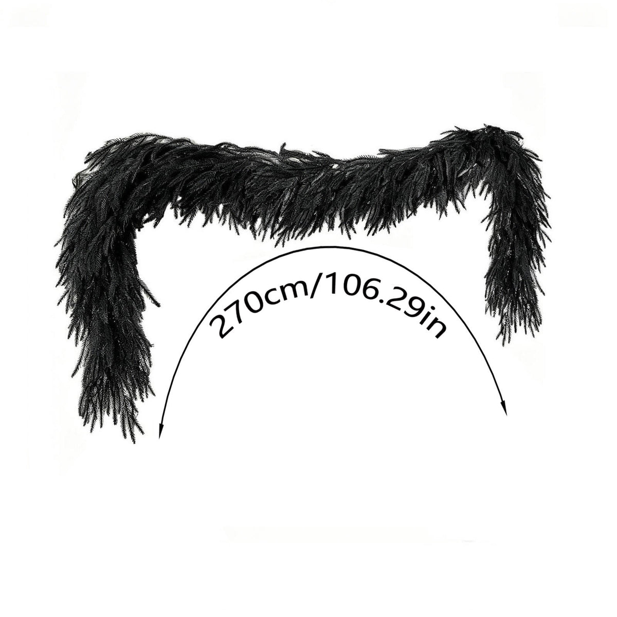 Black Halloween Garland,9 Ft Halloween Garland For Mantle,Black Norfolk And Halloween Decorative Wreath Real Touch Halloween Garlands Faux Garland.(120 Head)