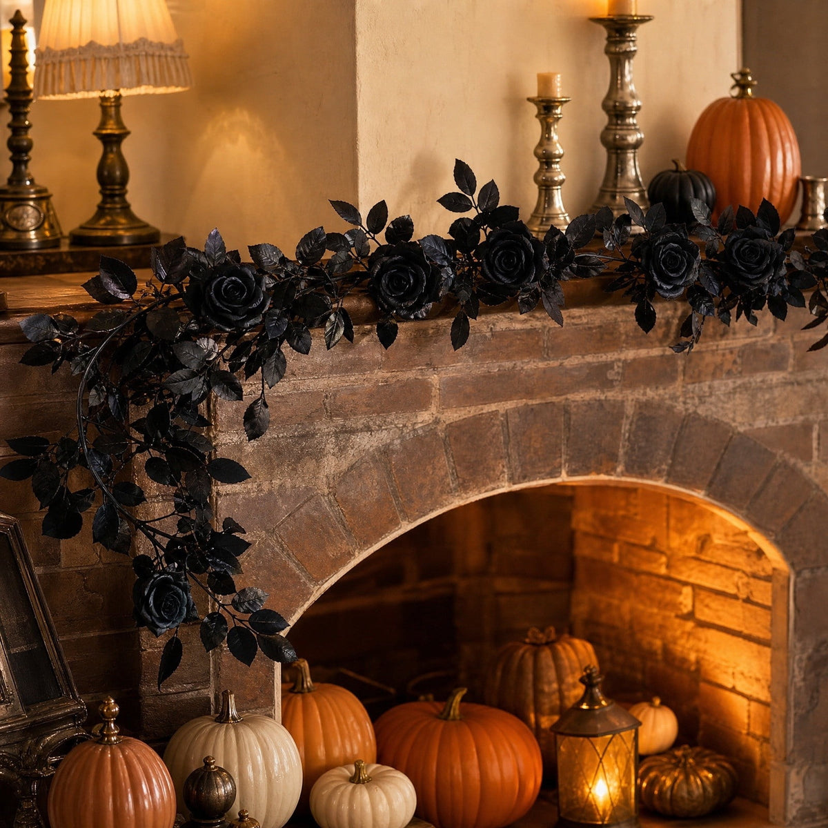 Chmadoxn 78.74" Halloween Thanksgiving Maple Leaf Garland with Mini Pumpkins & Berries, Artificial Fall Leaves Vine for Mantel Staircase Porch, Autumn Harvest Hanging Home Decor