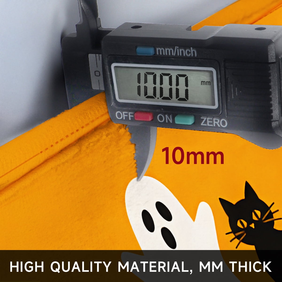 YIMEIS Halloween Orange Ghost Pumpkin Black Cat 1Pc Flannel Mat & Kitchen Rugs,Soft Non-slip,16''×24'' Inches,for Entryway Bathroom