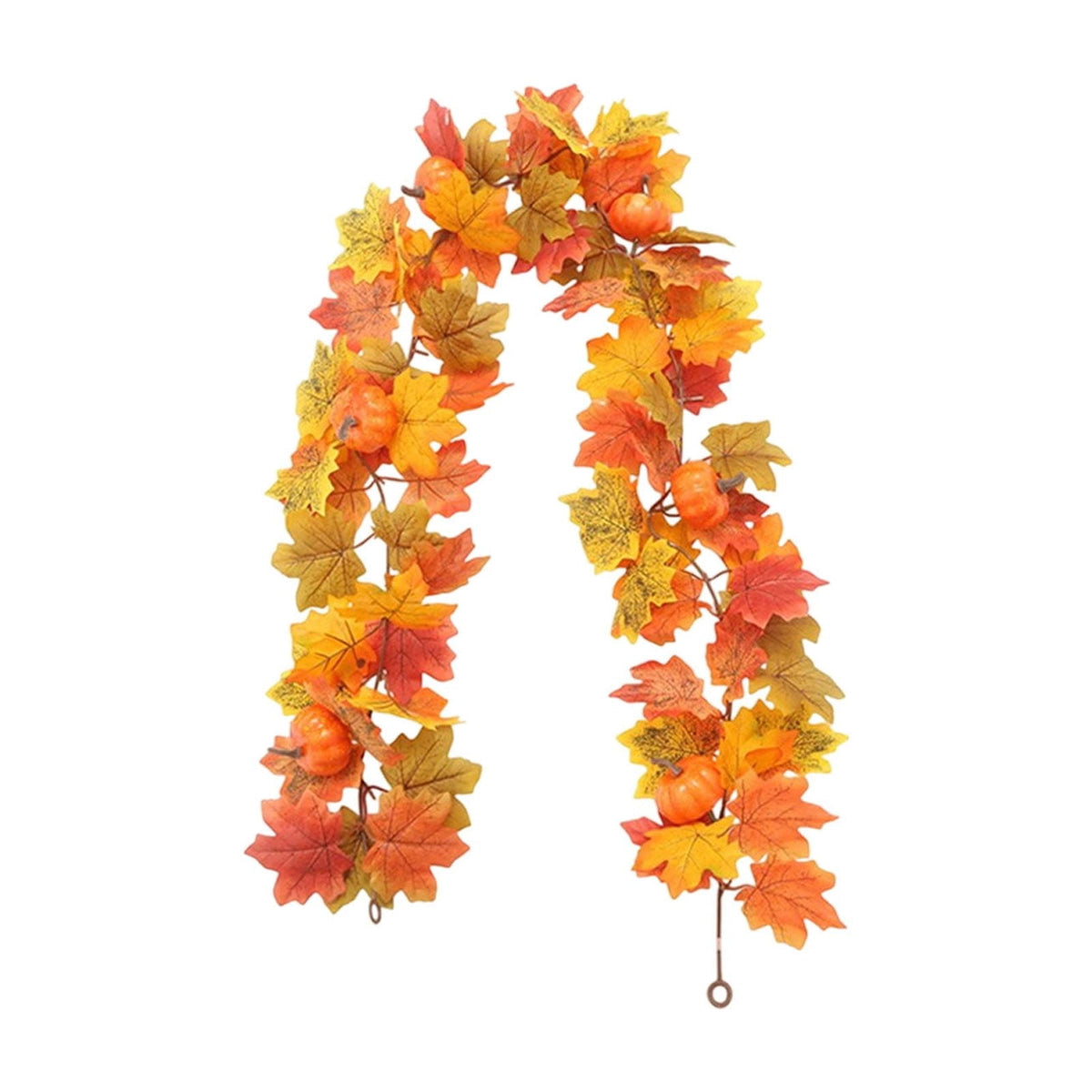 Sruoe Simulation Maple Leaf and Rattan Fall Garland for Holiday Stair Door, Greenery Garland for Garden Home Wall, Fake Plants Wreath Decoration for Thanksgiving Halloween, Orange