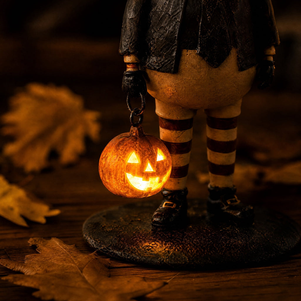 LED Lighted Blow Mold Holiday Figurine Vintage Style Glowing Character Ornament for Halloween Indoor Winter Home Decoration, 12 Inch