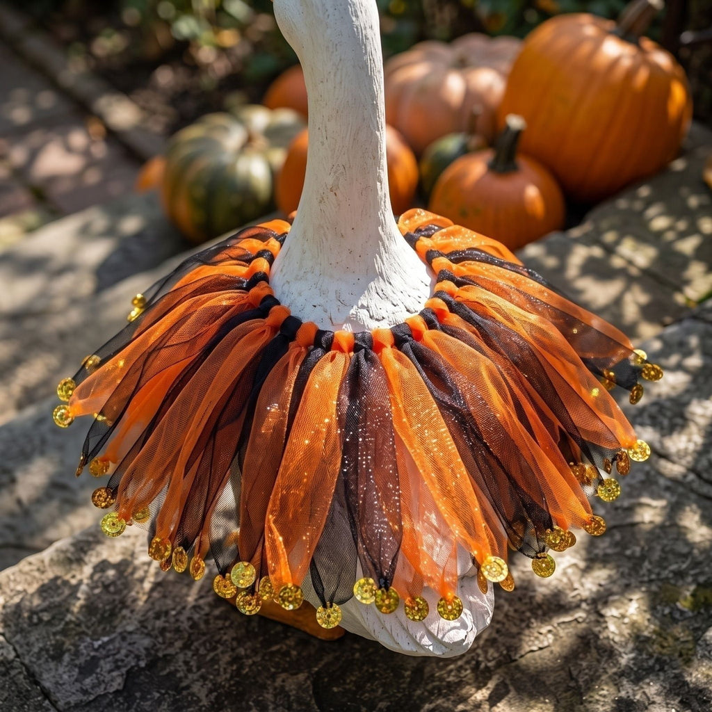 Halloween Garden Porch Decor, Porch Goose Outfits Halloween, 23 Inch Porch Goose Outfits, Witch Dress and Hat Set, Fits 23X11X26 Inch Standing Plush Goose for Front Porch Lawn