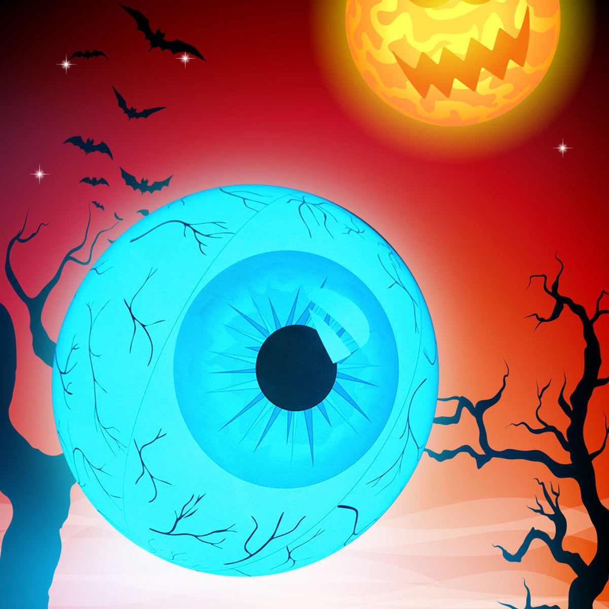 Loyerfyivos Halloween Eyeball Decorations Balloons,Eyeballs Blow Up Scary Bloodshot Eyeballs Indoor Outdoor Garden Halloween Decors for Lawn Party (A)