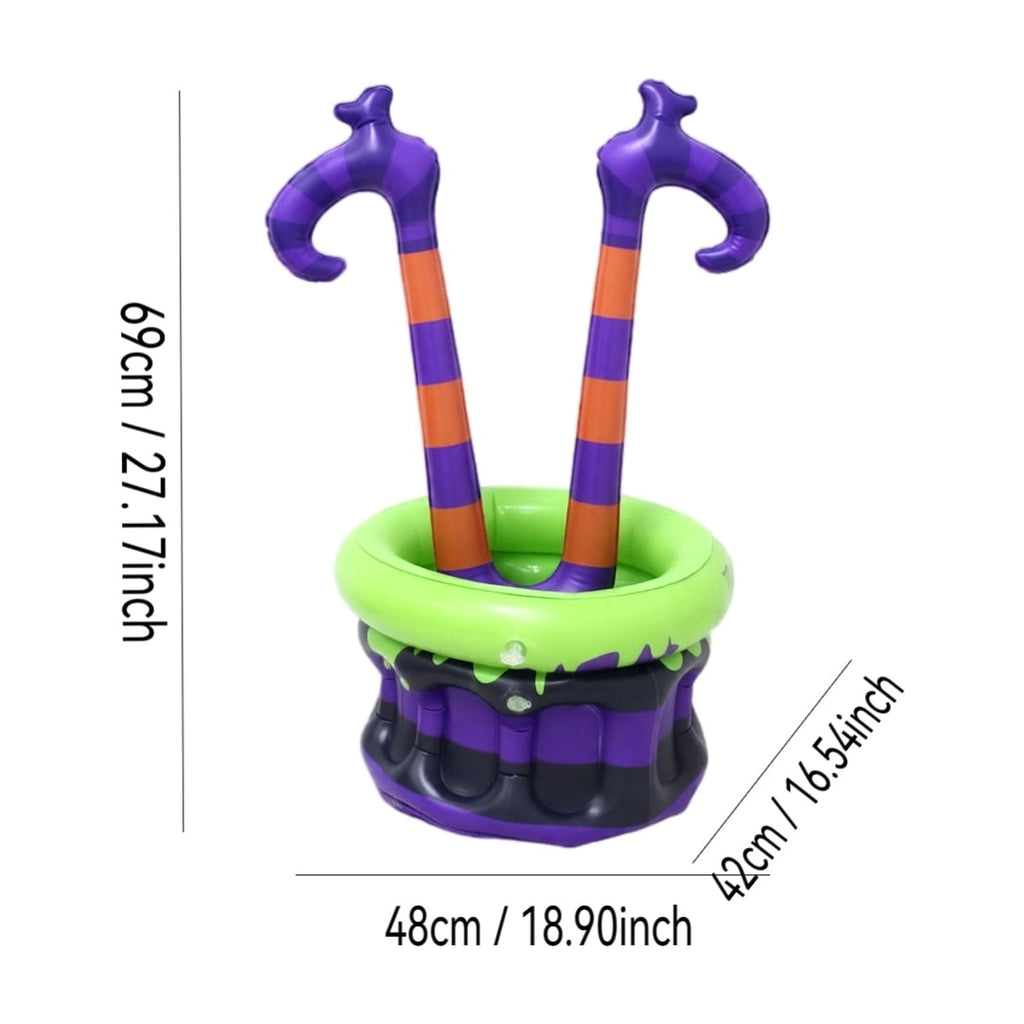 Halloween Inflatable Witch Legs Cauldron Cooler, 50+ Cans Super Capacity Drink Cooler, 40" Halloween Party Decorations for Holiday Party Home Indoor Outdoor Garden Lawn Yard