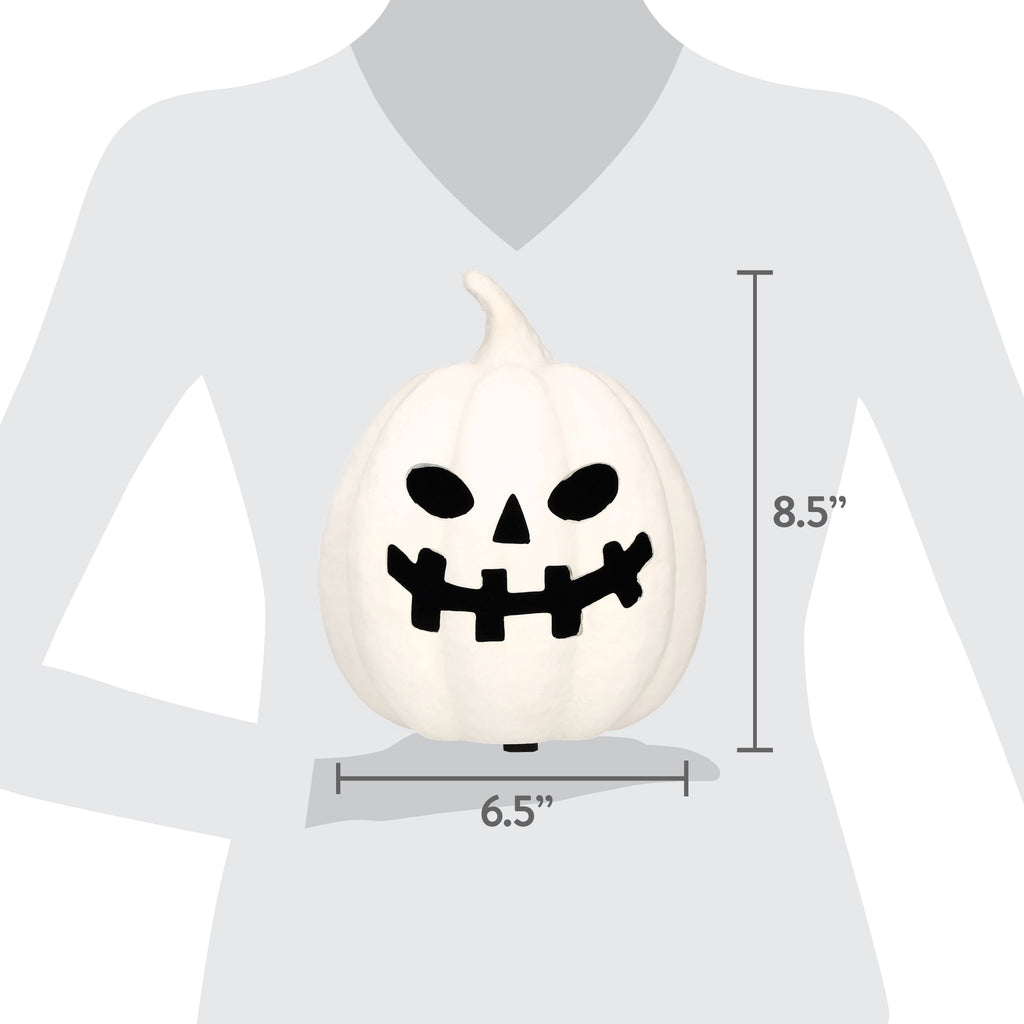 Paper Mache Jack-o'-Lantern Decoration, Black, 8.3", Halloween by Way To Celebrate