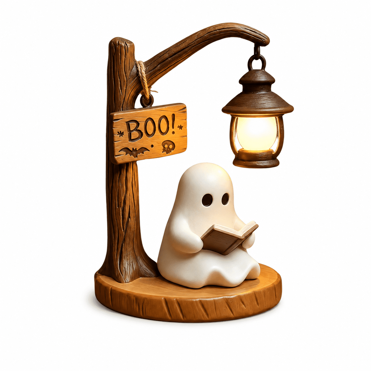 Diceymbol 11.81 Inch Halloween Ghost Night Light, Witch Hat Ghost Lamp with Jack O Lantern, Halloween Decorations Indoor for Table Mantel Party Decor