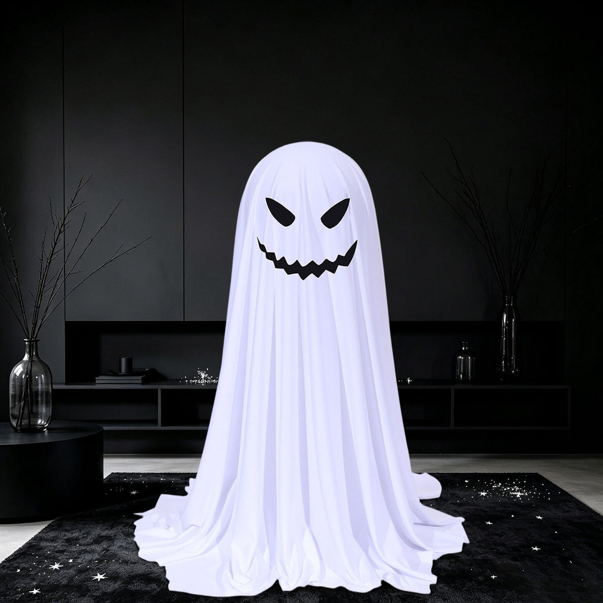 Aurorax Early Halloween Decorations Outdoor,Ghost Halloween Decoration 2 ft Realistic Waterproof Ghost Decor for Front Porch Yards Gardens Lawn Black