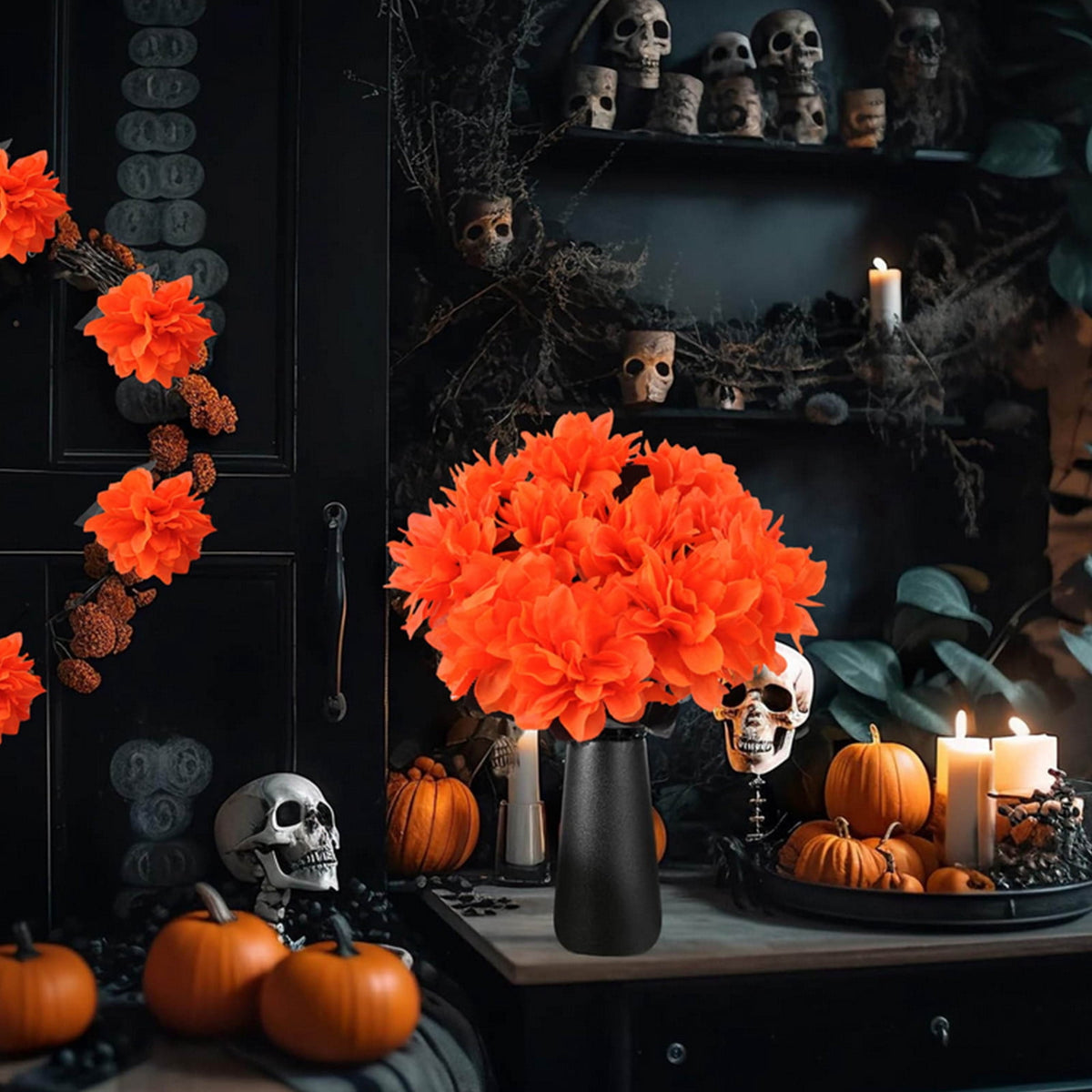 Resin Halloween Ghost Figurine, 10cm Black Spooky Ghost Statue for Mantel Tabletop Centerpiece Porch Indoor Cute Halloween Decor