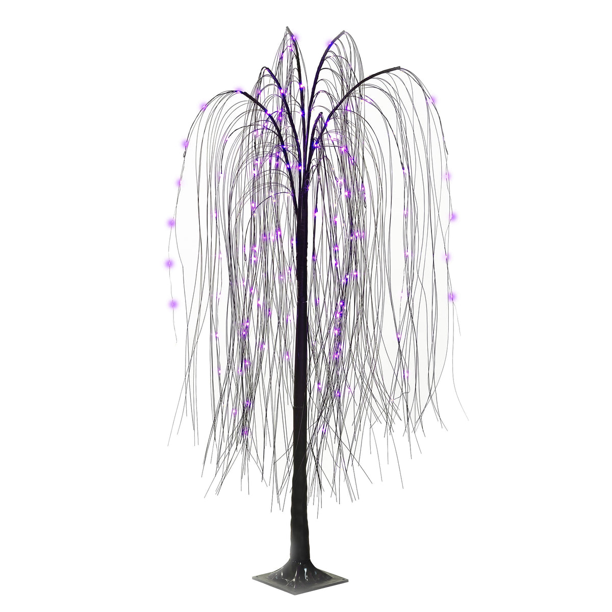 Indoor/Outdoor Battery-Operated 8-Function LED Color-Changing Willow Tree, Orange and Purple, 48", Halloween by Way To Celebrate