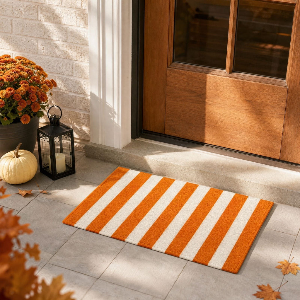 Front Door Mat Indoor Outdoor Entrance Rug, Semicircular Entrance Mat, Half Round Waterproo Non-Slip Durable Rubber Doormat for Garage, Patio, 29.5 inch