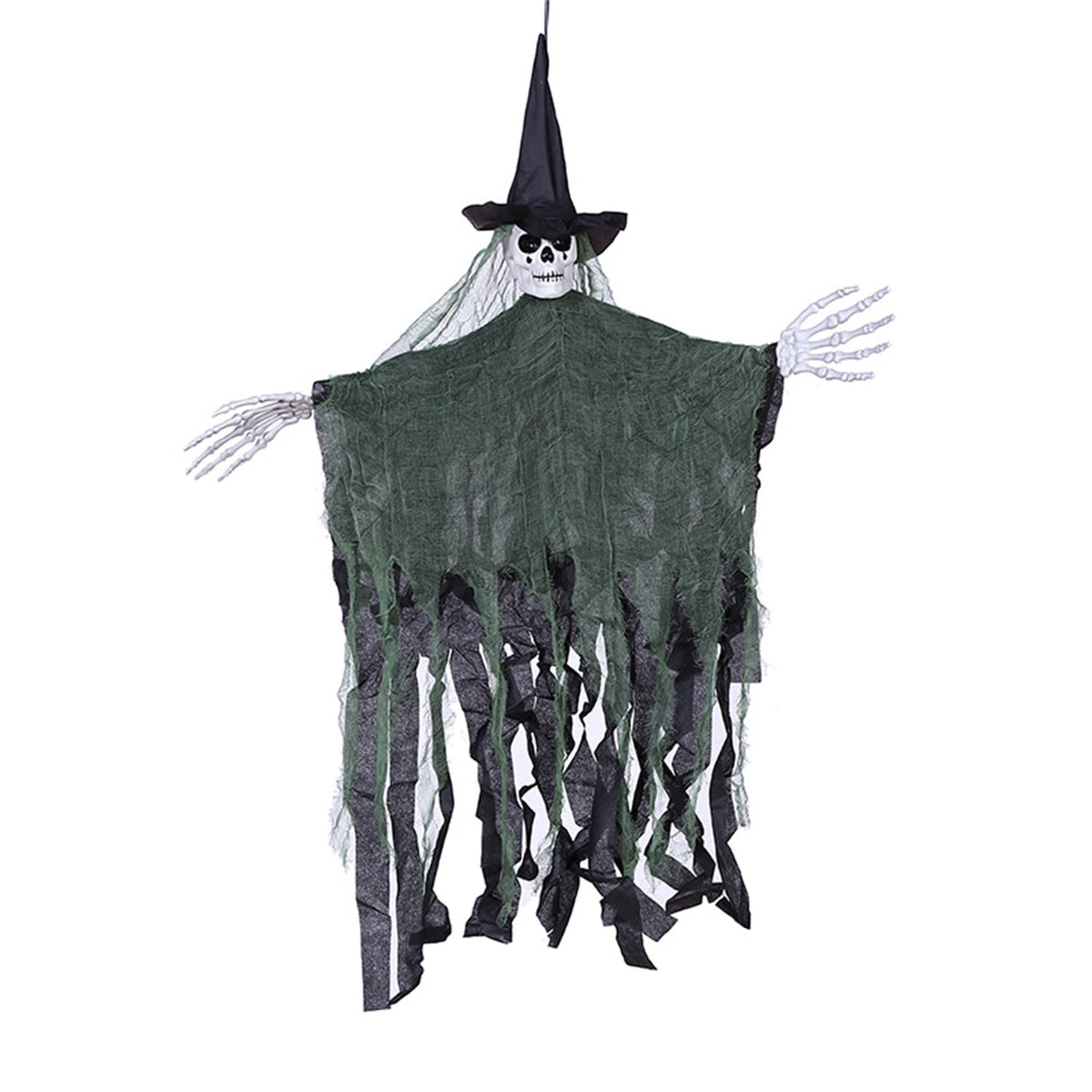 Halloween Hanging Ghost, 32 x 40 Inch Niyattn Hanging Halloween Skeleton Ghosts Decorations, Grim Reapers for Best Halloween Outdoor Decorations, Green