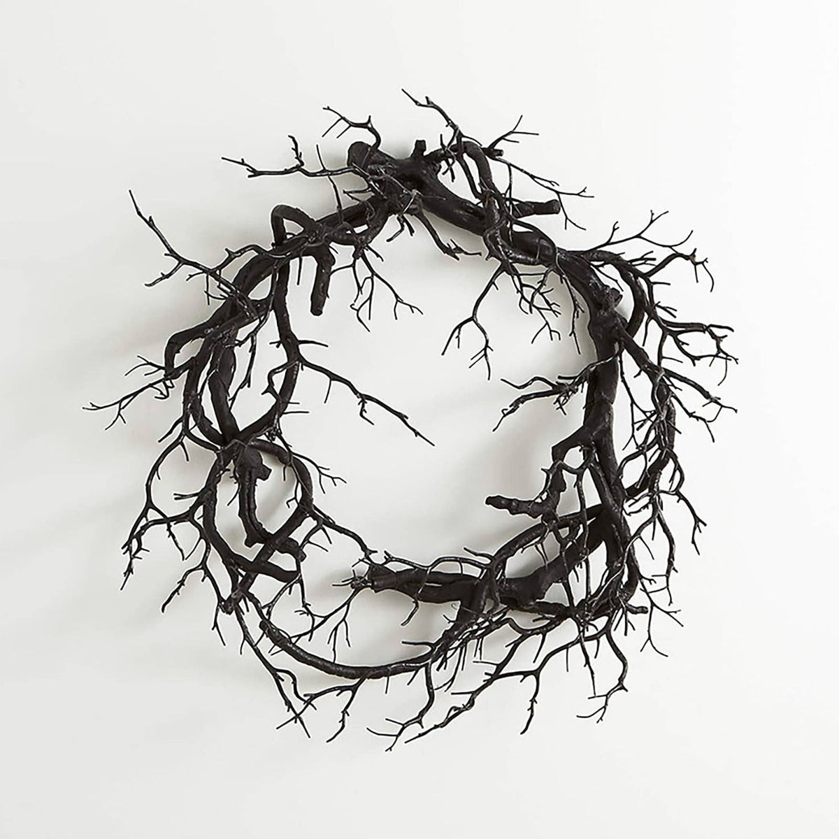Artificial Black Branch Halloween Wreath for Front Door Outdoor Decor Black Grapevine Wreath with Dead Branch Garland for Indoor Party Home Wall Seasonal Pendant