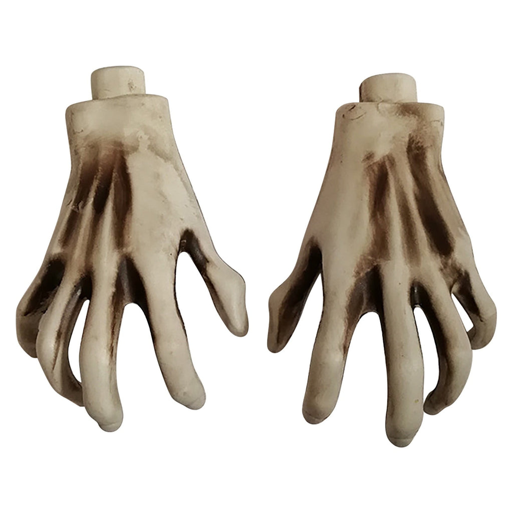 Witch Skeleton Hands for Halloween - 1 Pair Realistic Scary Hands, Decoration Props for Halloween Parties, Haunted House Displays and Terror Decor