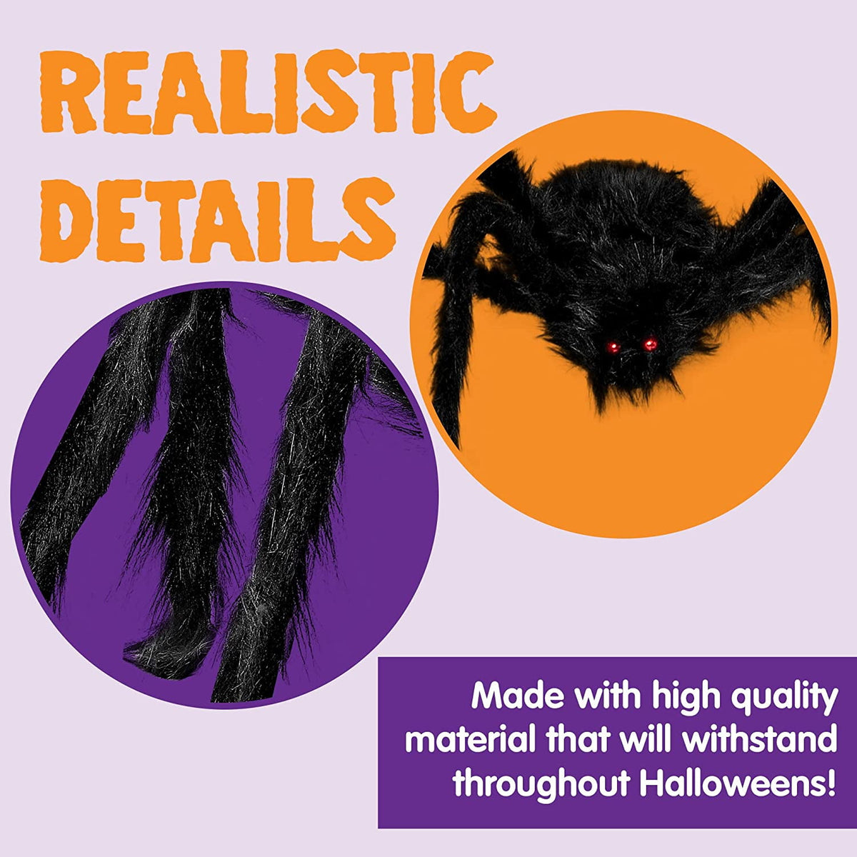 Ayieyill 79 In Giant Spider Halloween Decorations Outdoor, Scary Large Spider for Halloween Yard Decorations, Haunted House Props, 1pc