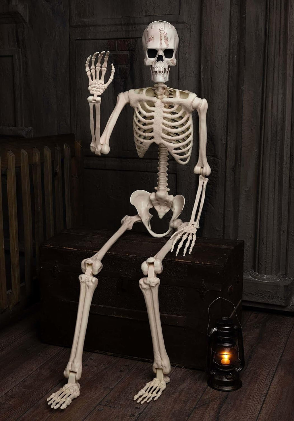 Foraging dimple 35.4" Poseable Frankenstein Halloween Skeleton Decoration | Skeleton Decorations | Monster Decor Standard