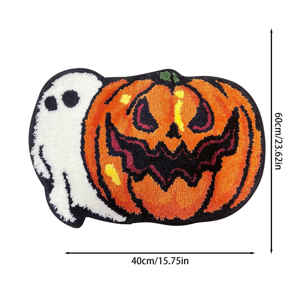 Halloween Door Mat Pumpkin Shaped Non-Absorbent Skidproof Mat 15.75x23.62in Polyester Skidproof & Weather Resistant for Front Door Porch Indoor Outdoor Halloween Door Mat by MPOISVA