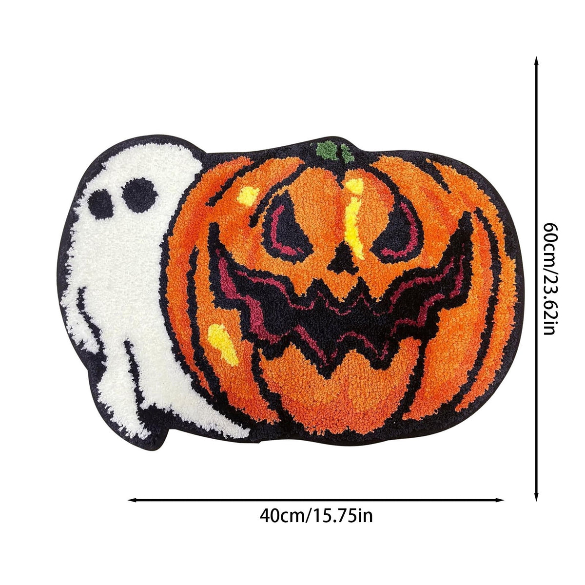 Halloween Door Mat Pumpkin Shaped Non-Absorbent Skidproof Mat 15.75x23.62in Polyester Skidproof & Weather Resistant for Front Door Porch Indoor Outdoor Halloween Door Mat by MPOISVA