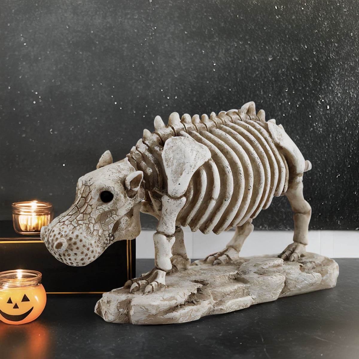 Dmlowu Animal Skeletons Halloween Decorations, 3.5x8" Plastic Halloween Skeleton for Home Decor, Spooky Human Skeleton for Halloween Decorations Outdoor & Infoor