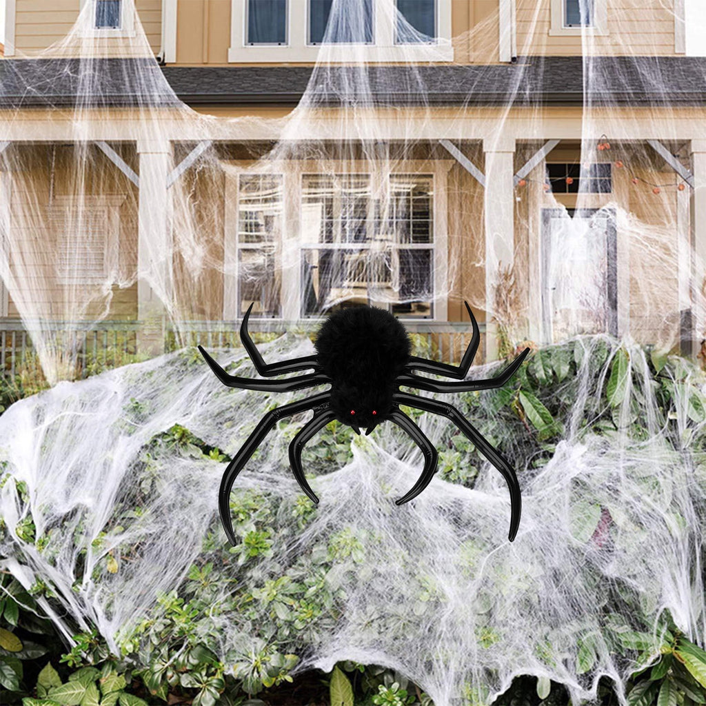 Halloween Inflatable Spider Halloween Outdoor Decorations Hairy Black Spider Scary Giant Spider Indoor Outdoor Blowup Spider Decoration Props For Halloween Yar