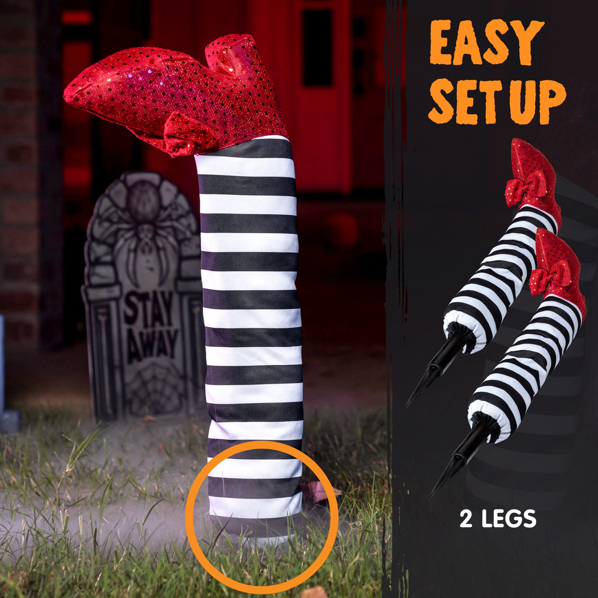 Joyfy 2 Pack Skeleton Hands Halloween Decoration Outdoor,13 inch Bloodstain Zombie Arm with Ground Stakes, Fake Arm Hands Prop Groundbreaker for Halloween Graveyard Lawn Decor