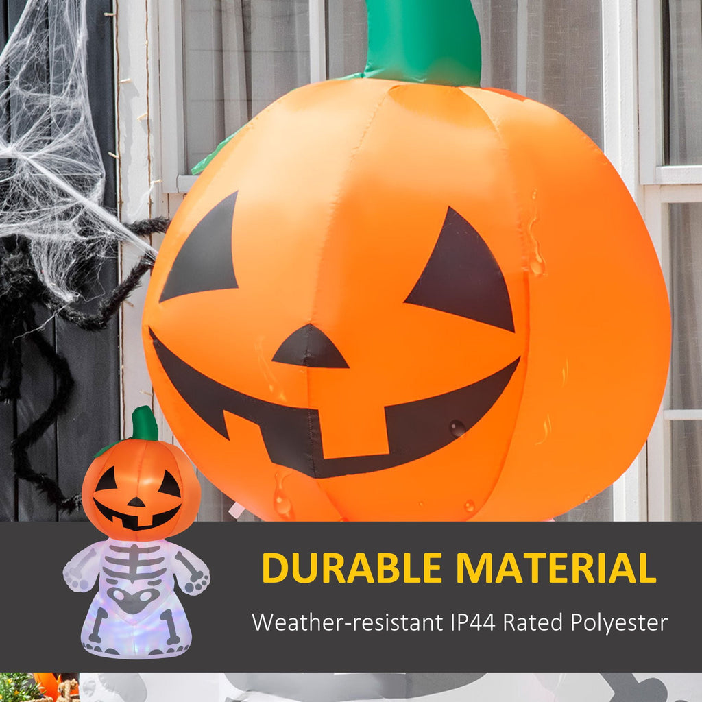 HOMCOM Halloween Inflatable Pumpkin with LED Lights for Garden Indoor Outdoor