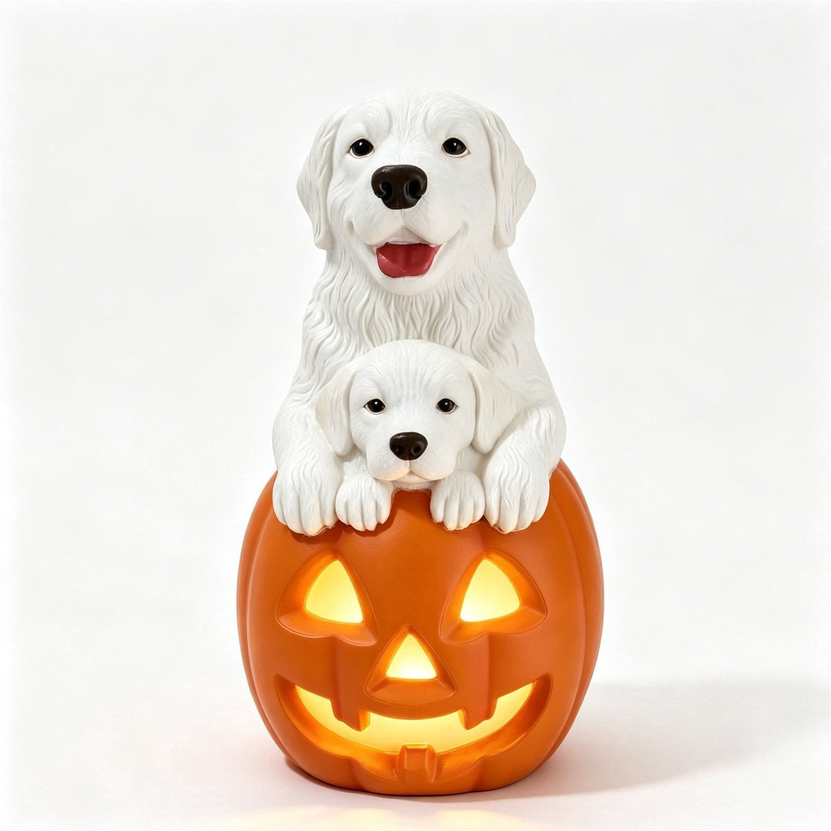 2026 New Halloween Light‑Up French Bulldog Figurine, Shark Outfit Dog Statue with Glowing Pumpkin, Waterproof Resin Table Holiday Decorations, Cute Spooky Halloween Decorations for Porch Yard Home