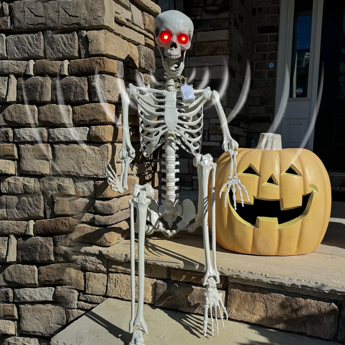 Gamexcel Scary Props Decoration, with Bag, Halloween Skeleton Bones Skull, Life Size, for Graveyard Scene Haunted Houses, 35 Pieces