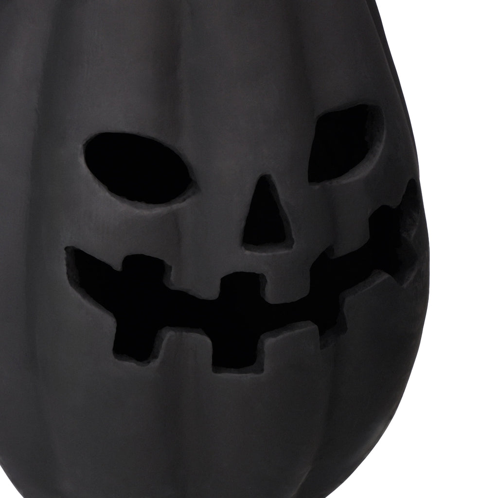 Paper Mache Jack-o'-Lantern Decoration, Black, 13.3", Halloween by Way To Celebrate
