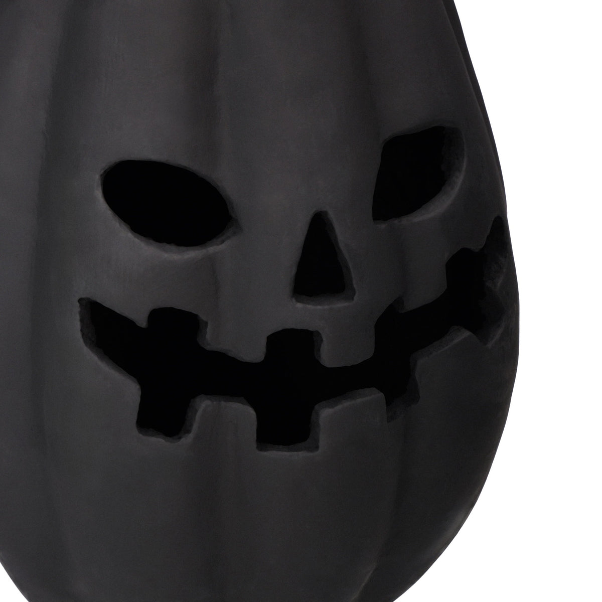 Paper Mache Jack-o'-Lantern Decoration, Black, 13.3", Halloween by Way To Celebrate