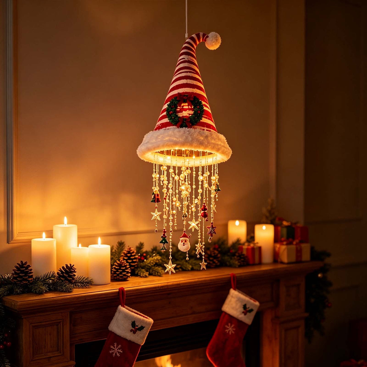Stijggn Witch Hat Lights Halloween Glowing Lights, Waterproof Hanging Witch Hat Decorations, Warm Light Festival Ornaments for Indoor Outdoor Yard Garden Party Halloween Decor
