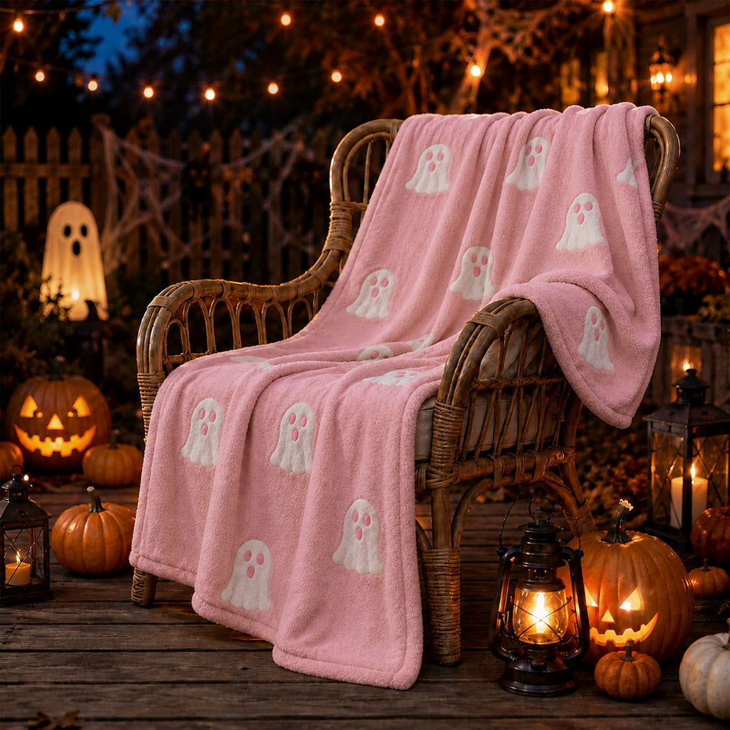 AuroraX Halloween Ghost Decor Outdoor Halloween Decoration Courtyard Tabletop Desktop Haunted Halloween Decoration for Yard Garden Pink
