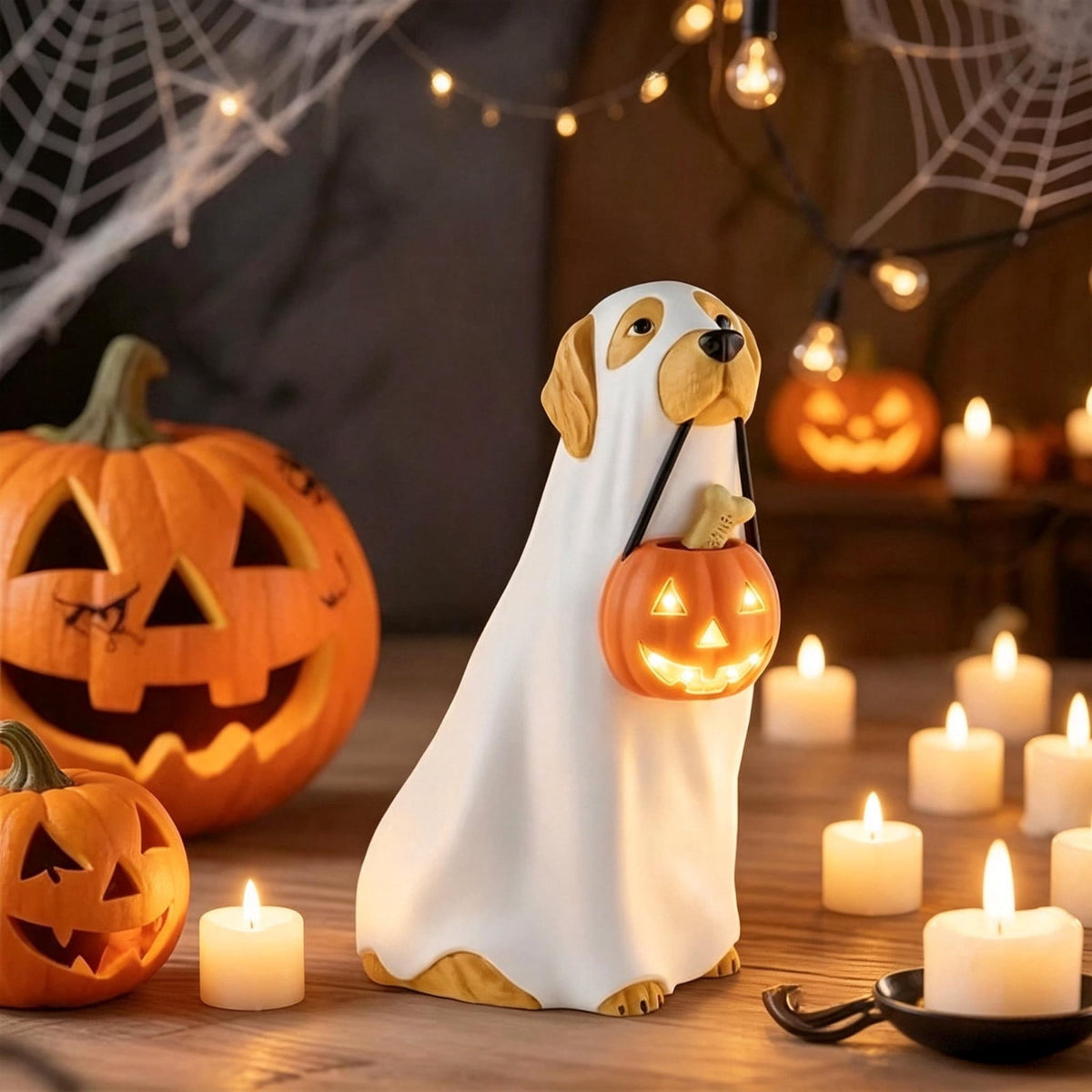 JHRGJIO Halloween Dog Blow Ghost decor, with Lit LED Halloween Decoration Indoor, Fall Decor Inflatable Spooky Figure for Yard Lawn Porch Garden Display