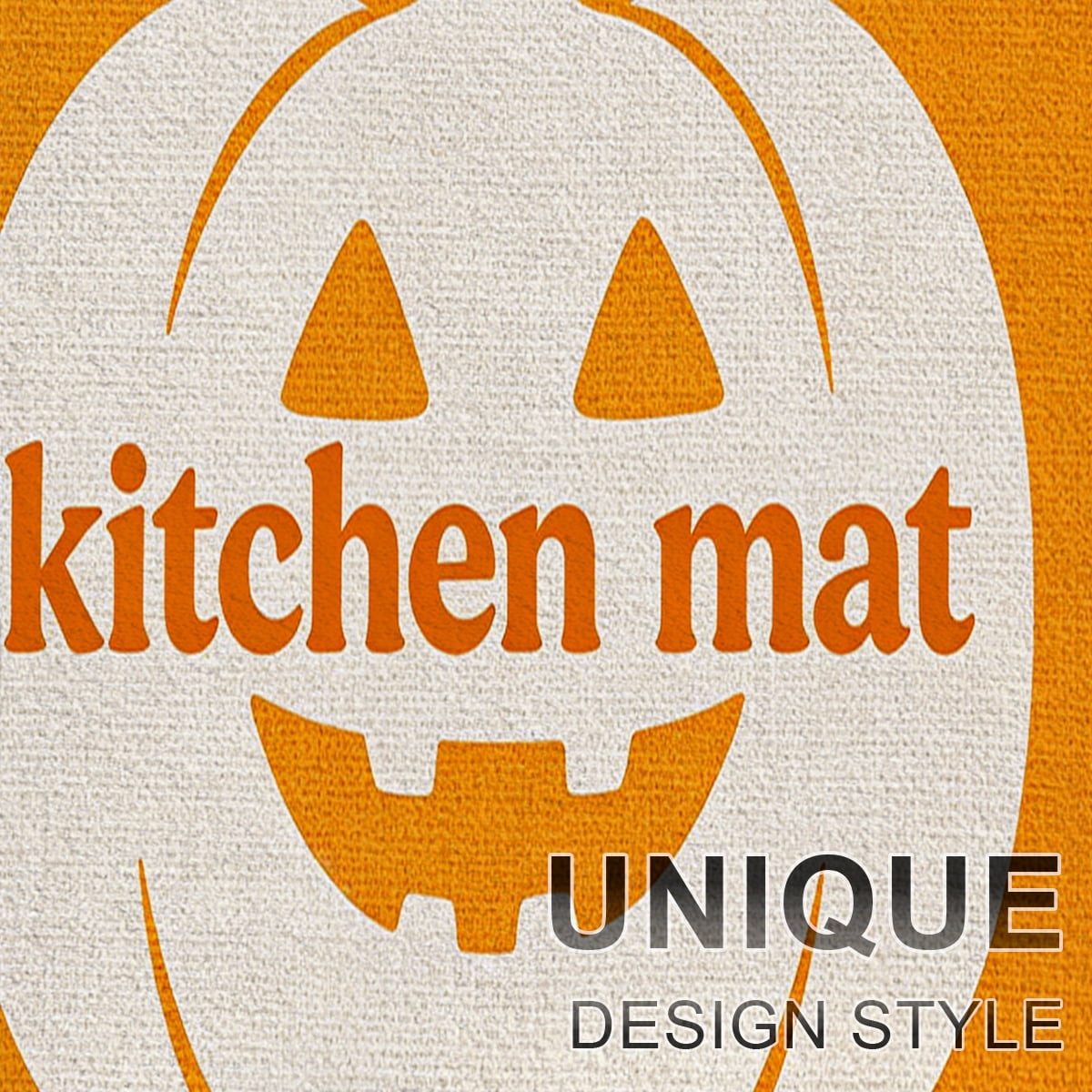 YIMEIS Halloween Orange Ghost Pumpkin Black Cat 1Pc Flannel Mat & Kitchen Rugs,Soft Non-slip,16''×24'' Inches,for Entryway Bathroom