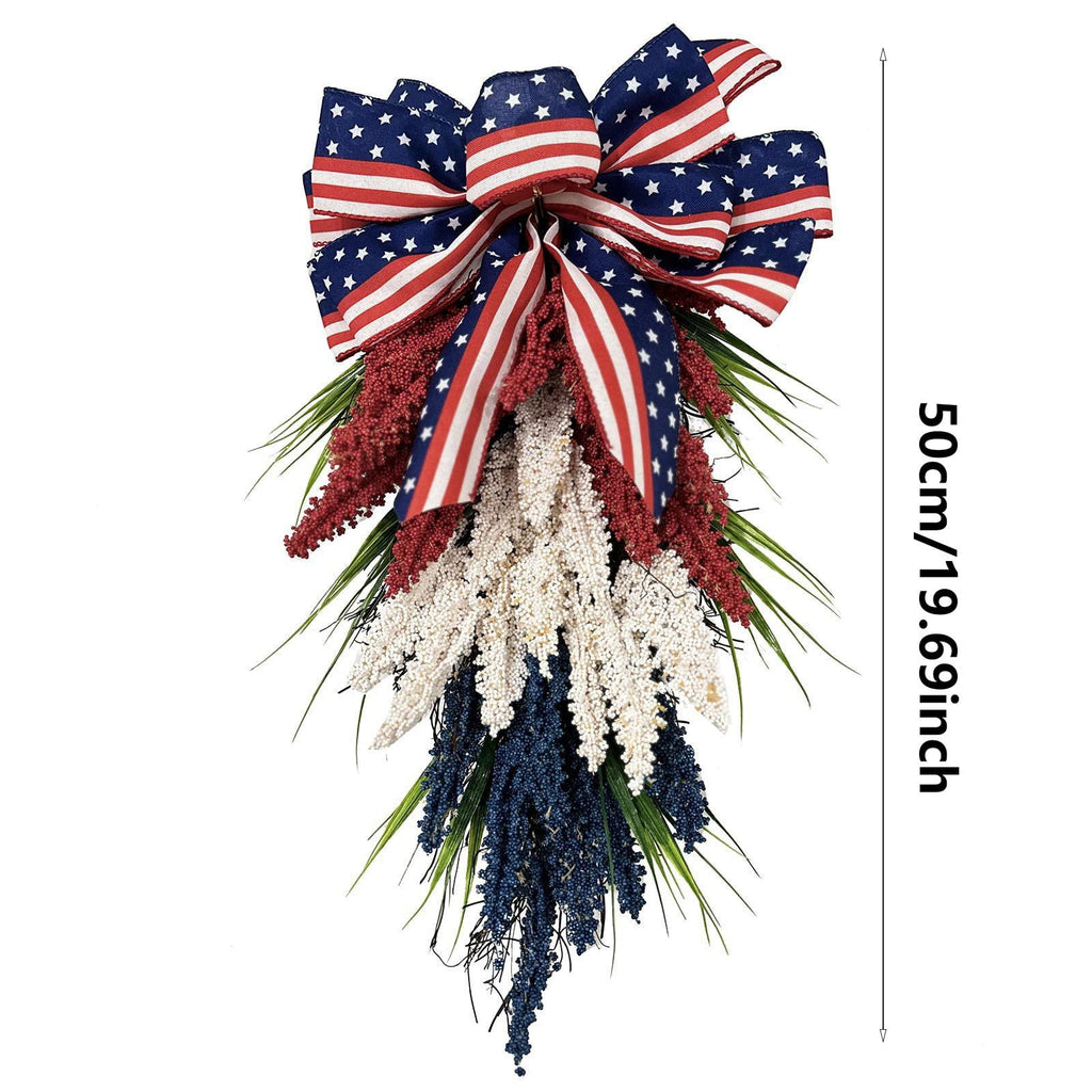 AZXY 4th of July Wreath,Patriotic Wreath,Independence Day Wreaths,Memorial Day Decorations