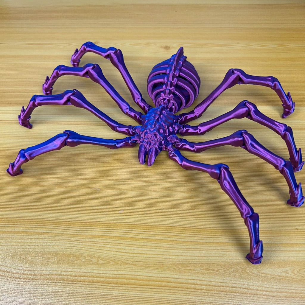 3D Printed Hell Skeleton Wolf Spider, Movable Contraction Spider Toy Ornament, Halloween Spider Decorations, Desktop 3D Printed Wolf Spider Toy for Halloween Decor