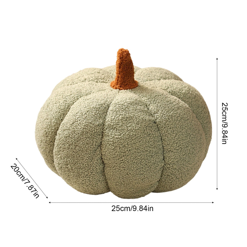 Yhmxh Soft Fluffy Pumpkin Throw Pillow, 3D Plush Sherpa Stuffed Pumpkin Cushion Decor, Cute Autumn Harvest Pumpkin Shaped Plush Toy for Sofa Couch Bed Farmhouse Thanksgiving Halloween Party Decor