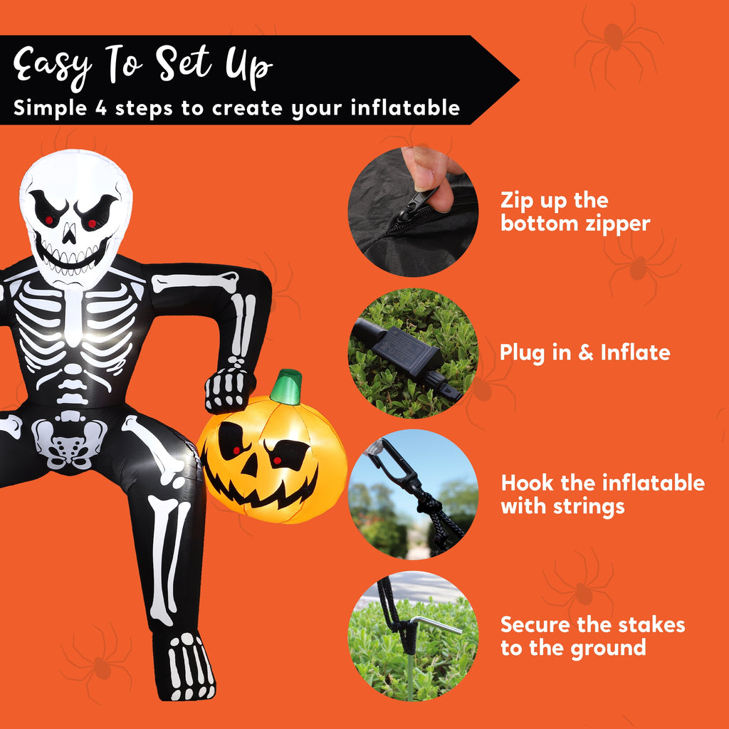 Joyfy 4.5 FT Halloween Inflatable Decorations Outdoor Scary Flying Ghost Broke Out from Window with Built-in LED Blow Up Inflatable for Window Decoration Yard Garden Lawn Decor