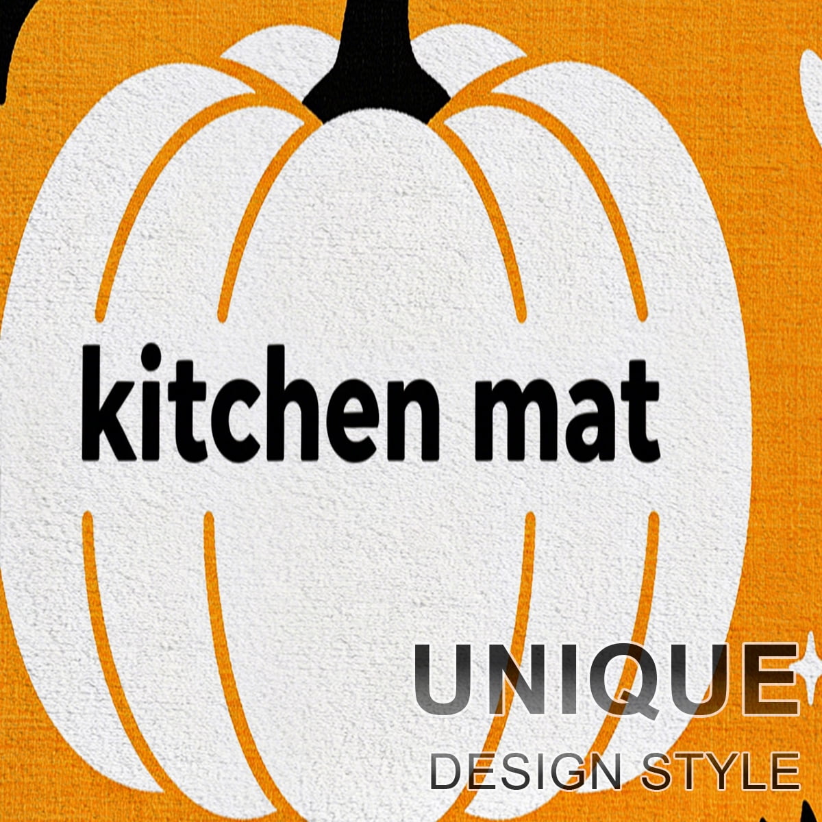 YIMEIS Halloween Orange Ghost Pumpkin Black Cat 1Pc Flannel Mat & Kitchen Rugs,Soft Non-slip,16''×24'' Inches,for Entryway Bathroom