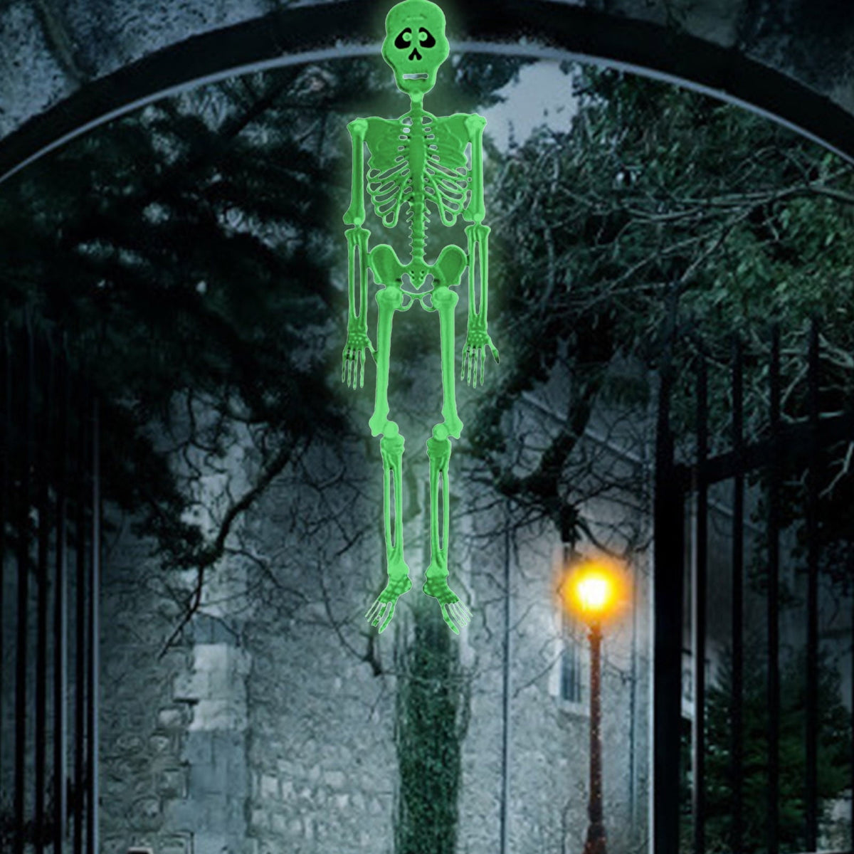 Zatoumnr 4pcs Halloween Small Skeletons Decoration 7.9 Inch Glow in The Dark Plastic Skeletons Figurine Luminous Pose able Mini Skeleton for Halloween Party Favor Decor
