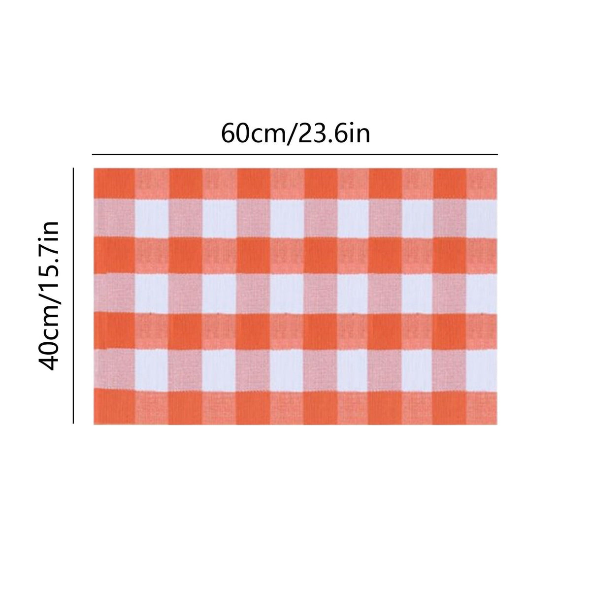 Zhourta Halloween Fall Plaid Outdoor Rug Orange Plaid Outdoor Rug Cotton Hand Woven Check Rug Layered Doormats for Front Door Front Porch Farmhouses Entryway Patio 15.7x23.6 Inch