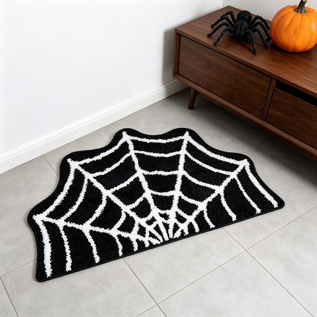 Halloween Decor White Ghost Rug 24x16 inches, Handmade Tufted Fluffy Aesthetic Area Rugs, Cute Soft Cool Non Slip Floor Carpet Bath mat, Living Room, Bathroom, playroom, Kitchen