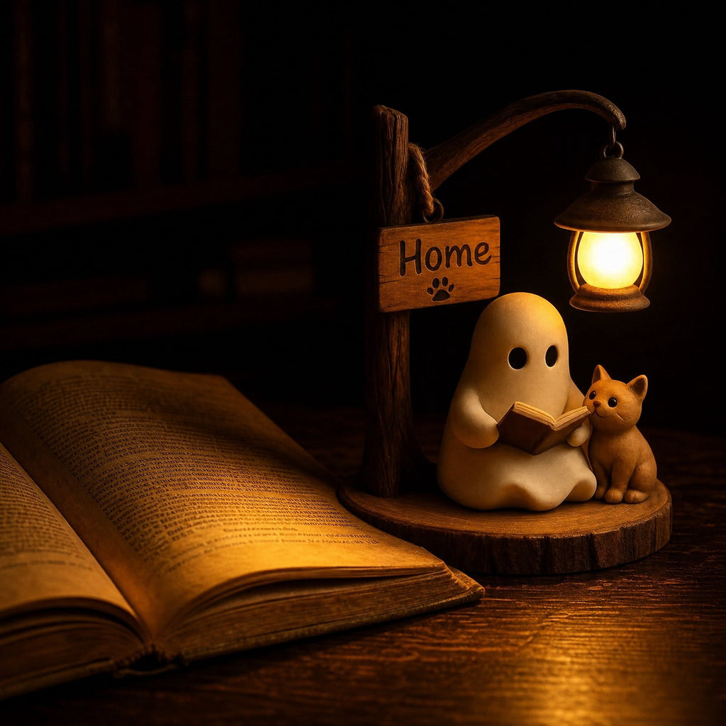 BZPIZ Witch Hat Lamp Handcrafted Retro Resin Stained Witch Hat Desk Lamp Halloween Home Decor Gothic Wizard Hats Night Light for Bedroom & Bookshelf