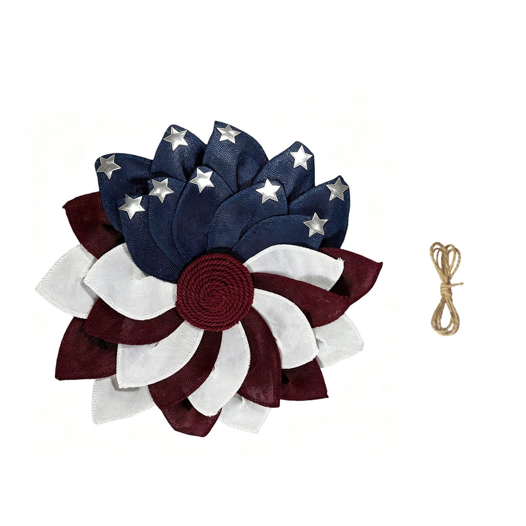 AZXY 20 Inch 4th of July Patriotic Wreath, Red White Blue Mesh Wreath with American Flag Star & Stripe Ribbons, Patriotic Americana Decor for Independence Day Memorial Day Front Door Indoor Outdoor