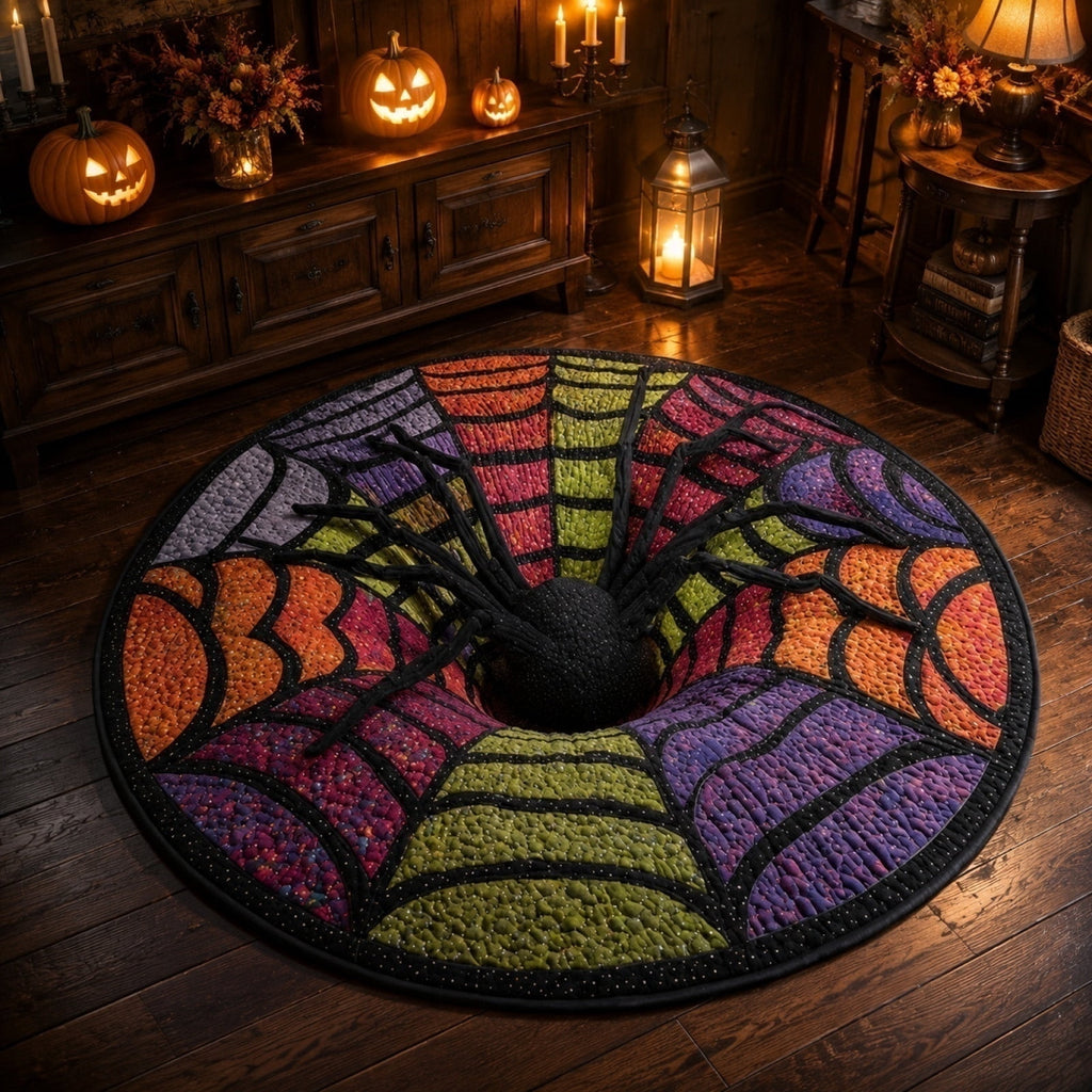 3D Optical Illusion Halloween Round Rug – Spooky Ghost Pumpkin Design, Non Slip Rubber Backing Doormat for Entryway Bedroom, Machine Washable Floor Mat Home Decor