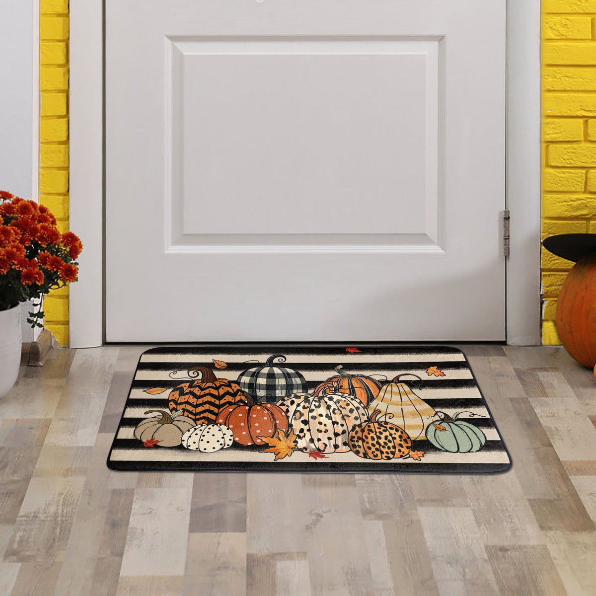 Kbndieu Halloween Door Mat, Halloween Pumpkin Rug Welcome Mats Outdoor for Front Door, Non Slip Floor Door Mat for Outside Front Porch Entryway Decor, 24 x 16 Inch