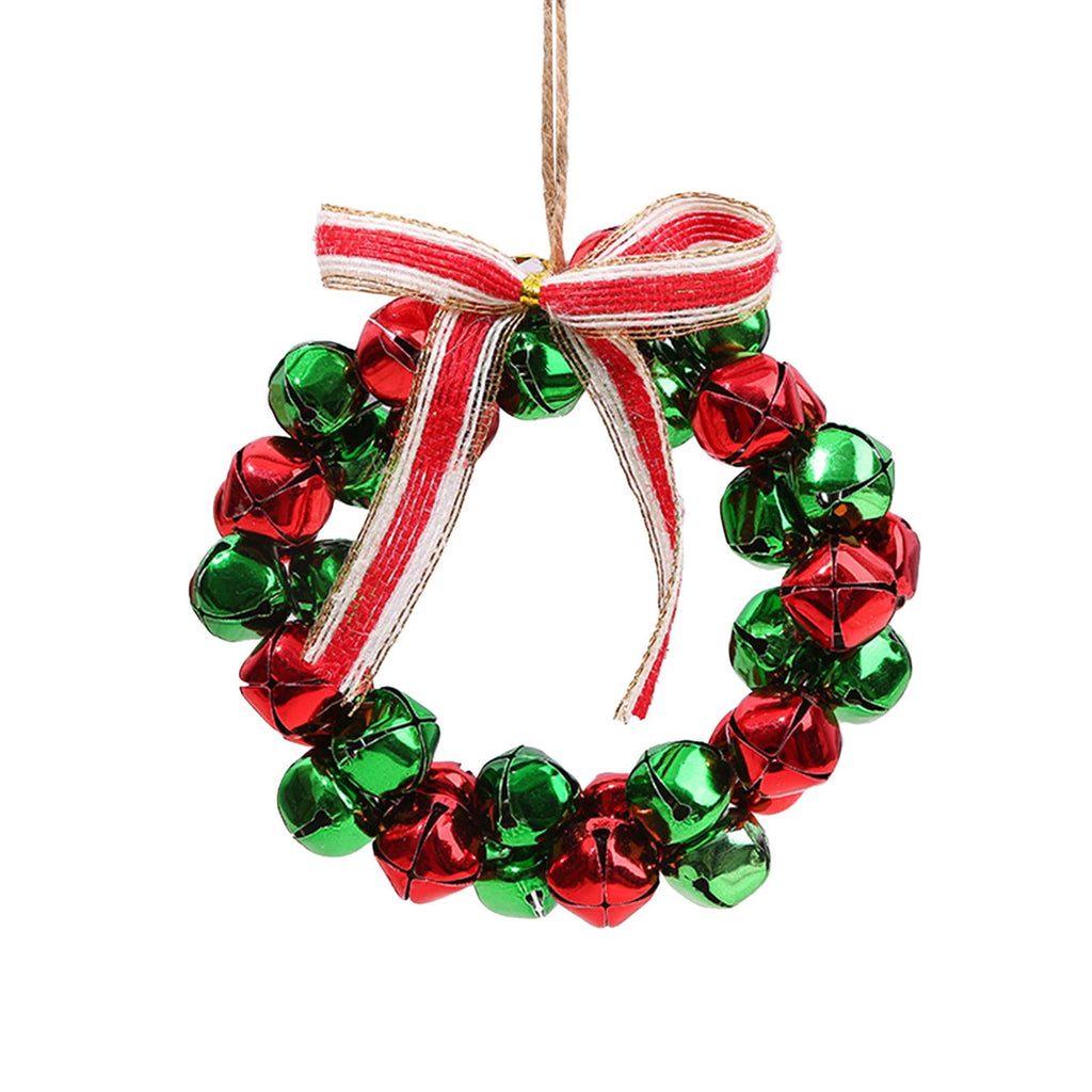 Christmas Bell Wreath Xmas Bell Garland with Bow Front Door Wreath Festival Hanging Ornament for Party Table Fireplaces Porch Walls New Years Halloween Home Decor