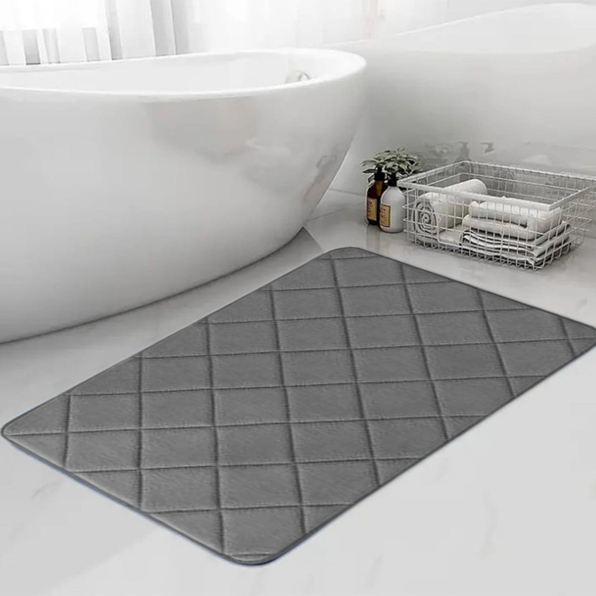 Mats Savings YZEGDCH Bathroom Rugs Gray Extra Soft Rugs Absorbent Quick Dry Machine Washable