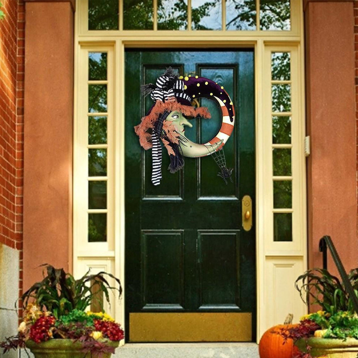 YIKA Halloween Decoration Fall Peony And Pumpkin Wreath Colorful Decorative Garland Home Decoration And Ornaments Suitable For Decoration In Multiple Scenarios F3Halloween Yard Decor