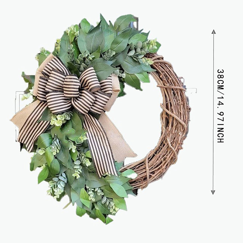 Under $15! Wreaths for front Door Kingtowag Artificial Floral Wreath, Simulation Plant Pastoral Style Door Hanging Decoration Poppy Fruit, Greenery Wreath for Porch, Window, Home, Farmhouse